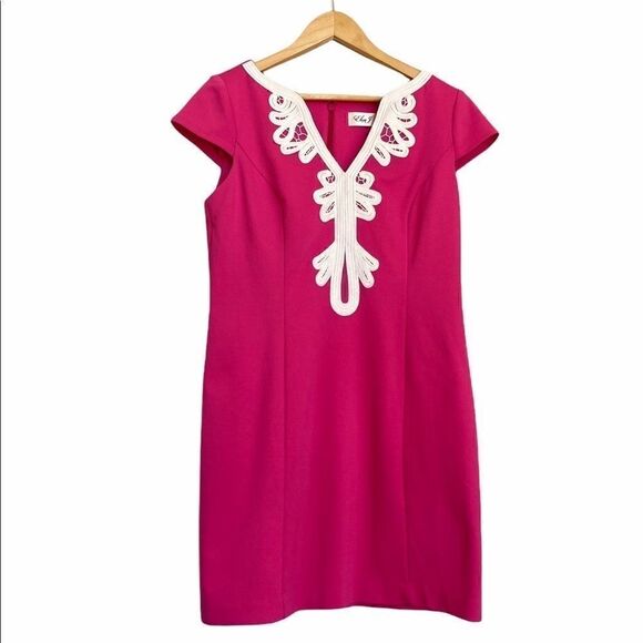 Eliza J Embroidered Pink Sheath Dress 12P - Picture 1 of 6